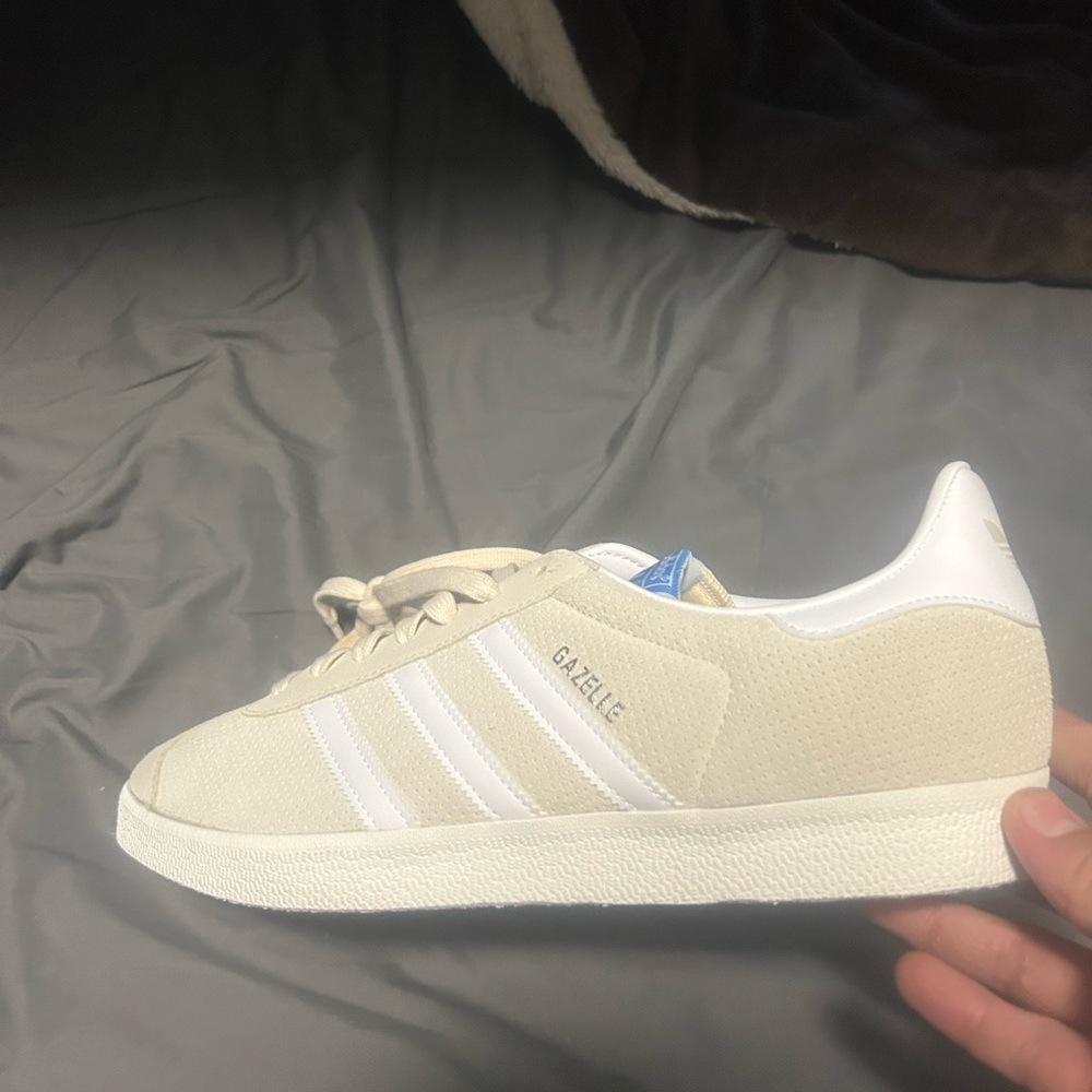 Adidas Gazelle Beige and White Sneakers